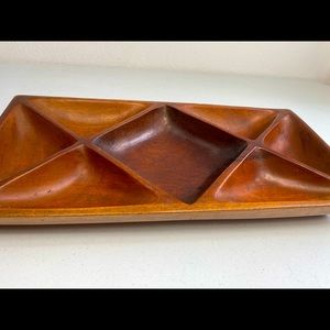 Wooden Organizer Trinket Tray Brown Solid Wood